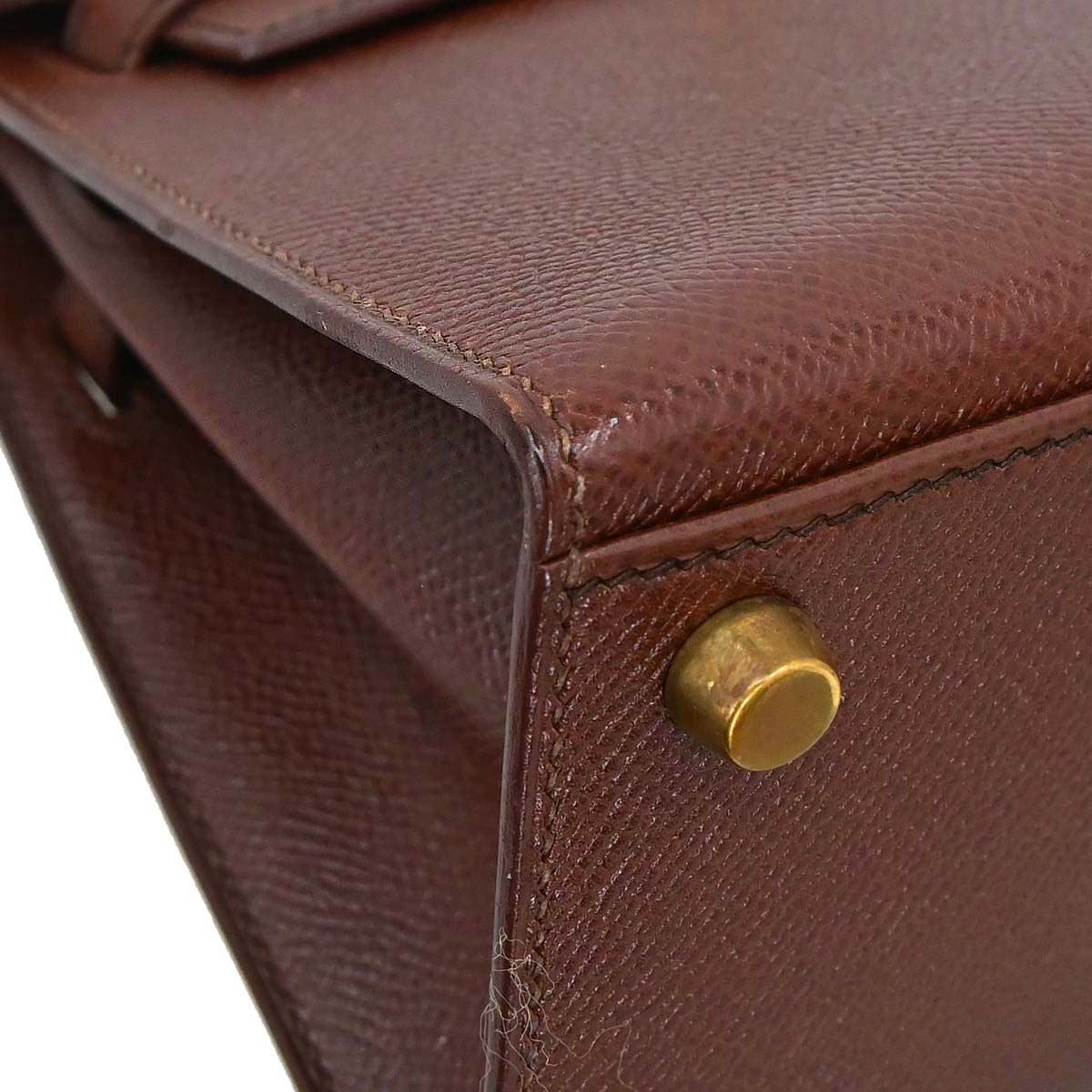 Hermes Havane Courchevel Mini Kelly 20 Sellier 2way Shoulder Handbag