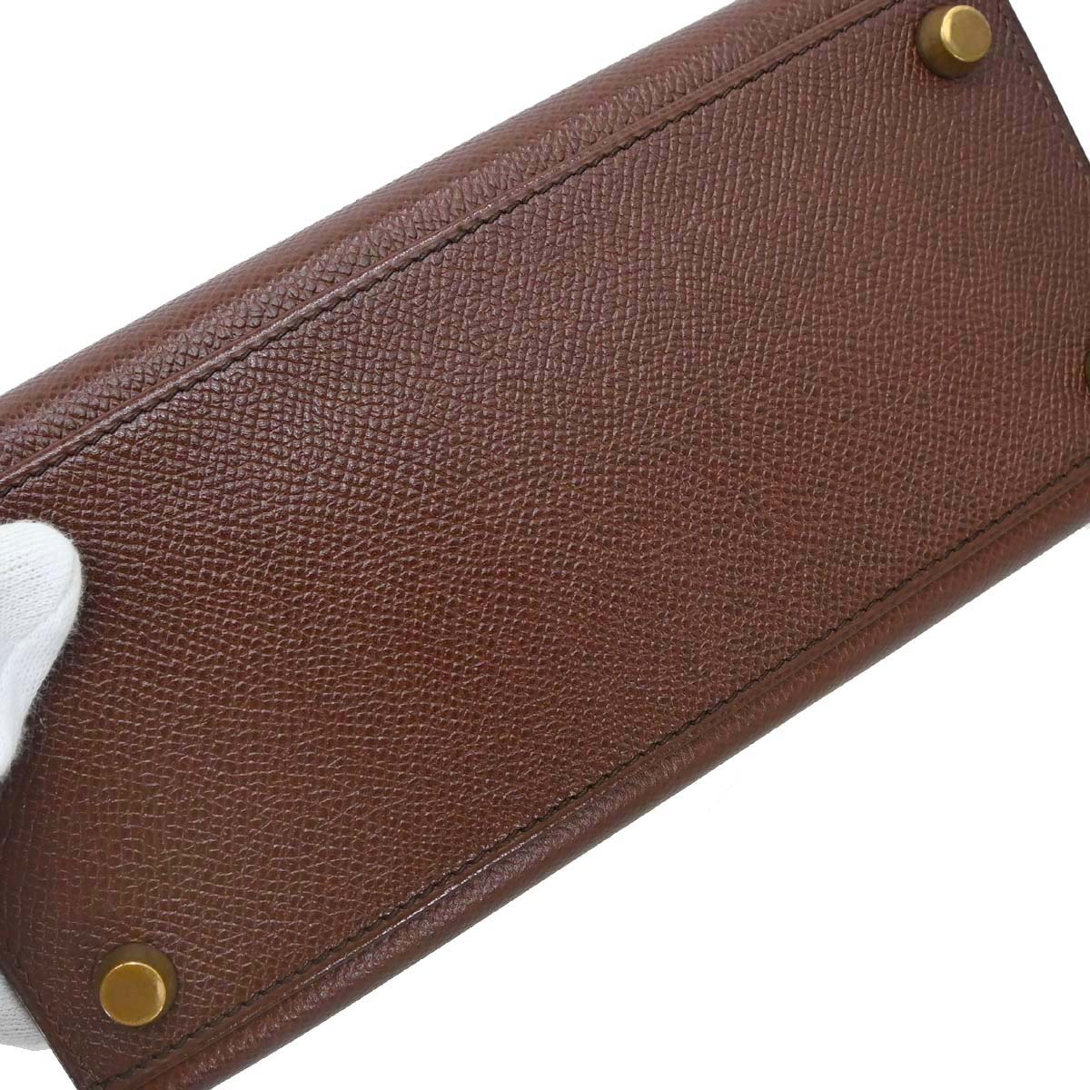 Hermes Havane Courchevel Mini Kelly 20 Sellier 2way Shoulder Handbag