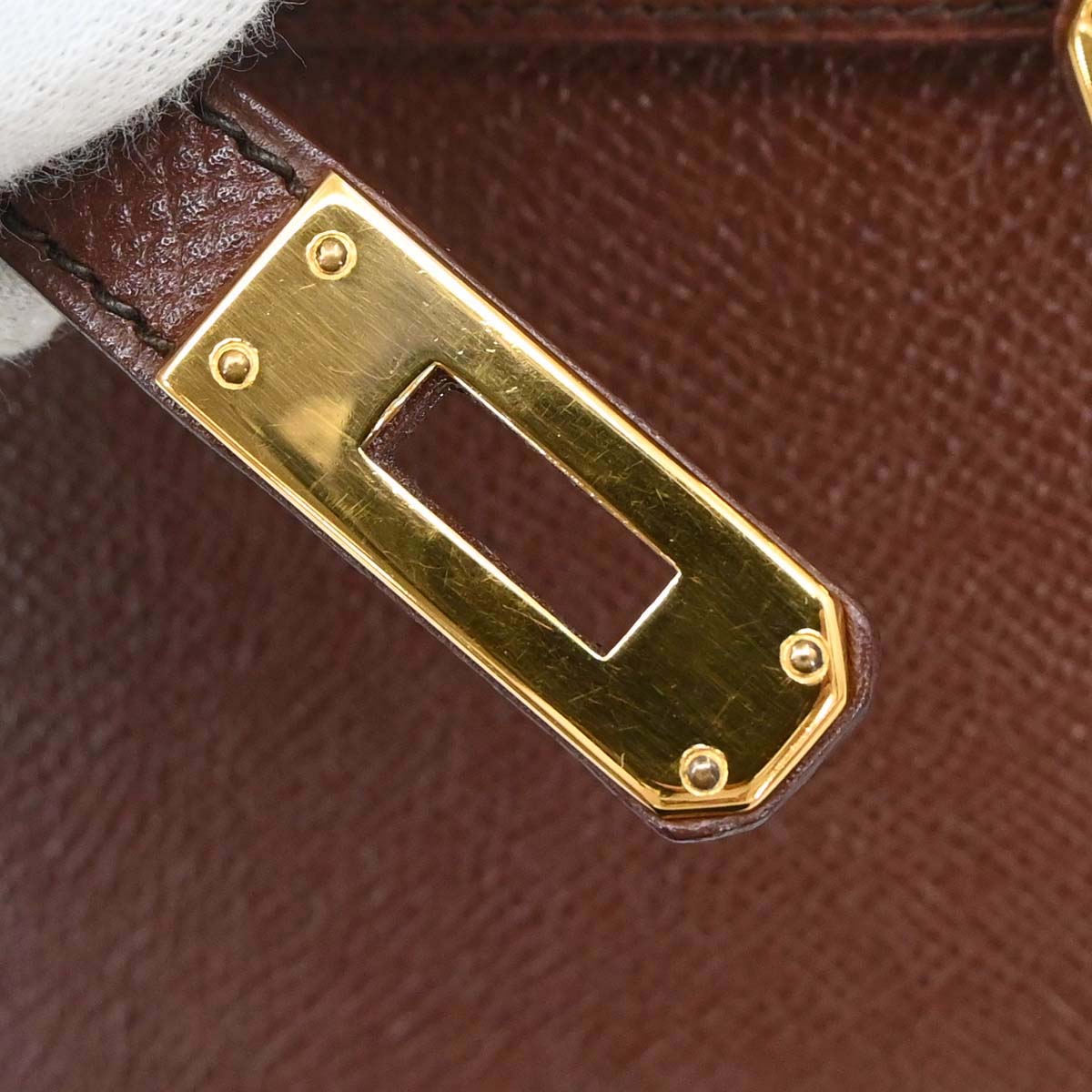 Hermes Havane Courchevel Mini Kelly 20 Sellier 2way Shoulder Handbag