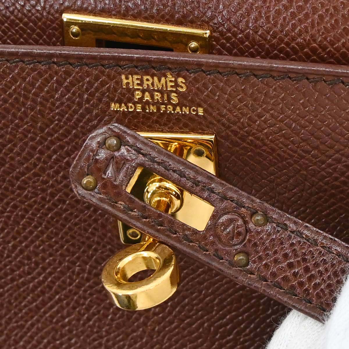 Hermes Havane Courchevel Mini Kelly 20 Sellier 2way Shoulder Handbag