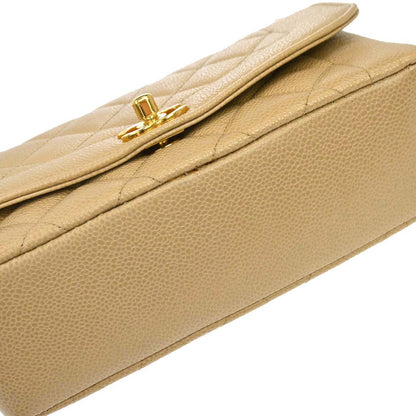 Chanel 1994-1996 Beige Caviar Skin Small Diana Shoulder Bag