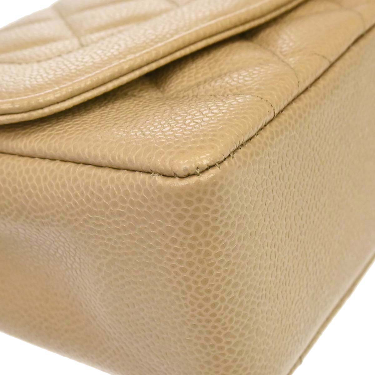 Chanel 1994-1996 Beige Caviar Skin Small Diana Shoulder Bag