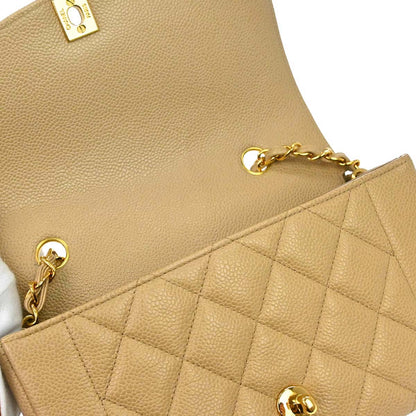Chanel 1994-1996 Beige Caviar Skin Small Diana Shoulder Bag