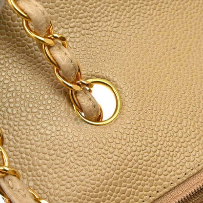 Chanel 1994-1996 Beige Caviar Skin Small Diana Shoulder Bag