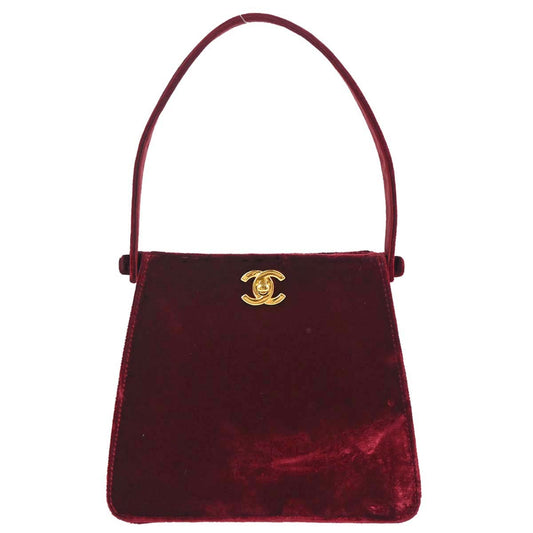 Chanel 1997-1999 Bordeaux Velvet Handbag