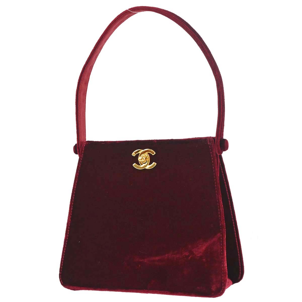 Chanel 1997-1999 Bordeaux Velvet Handbag
