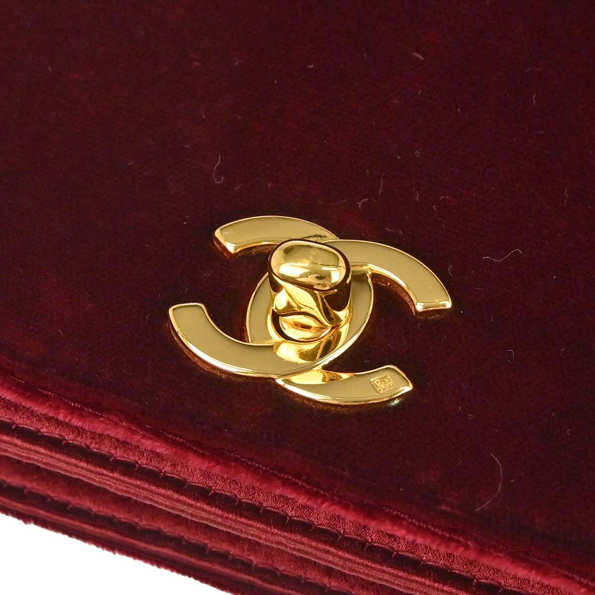 Chanel 1997-1999 Bordeaux Velvet Handbag