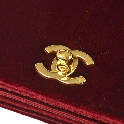Chanel 1997-1999 Bordeaux Velvet Handbag
