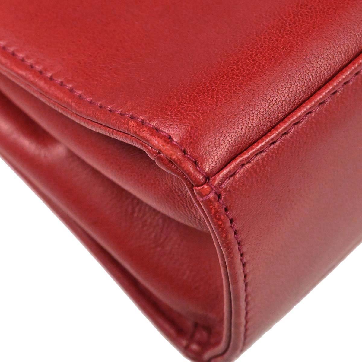 Chanel Red Lambskin Twist Handle Handbag