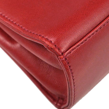 Chanel Red Lambskin Twist Handle Handbag