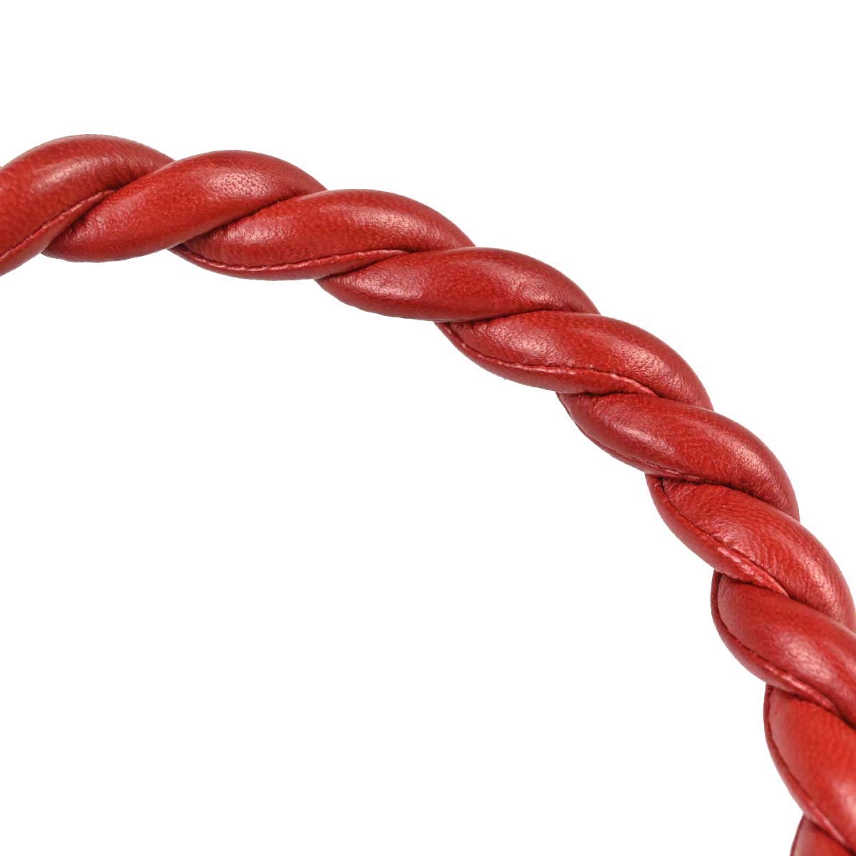 Chanel Red Lambskin Twist Handle Handbag