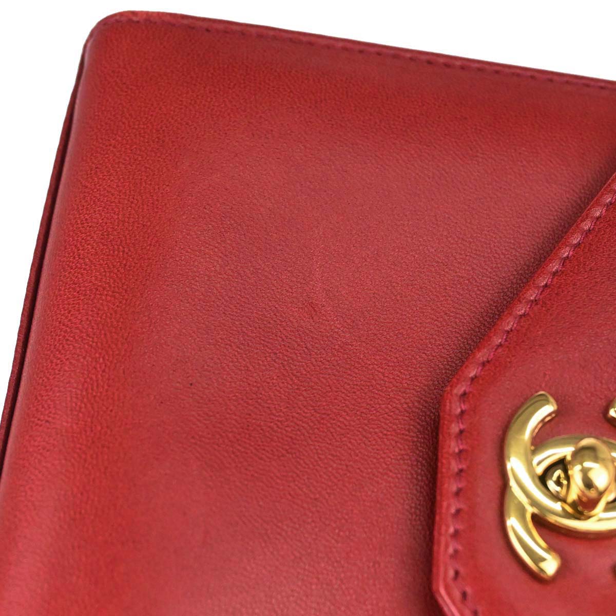 Chanel Red Lambskin Twist Handle Handbag
