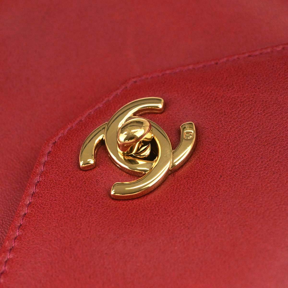 Chanel Red Lambskin Twist Handle Handbag