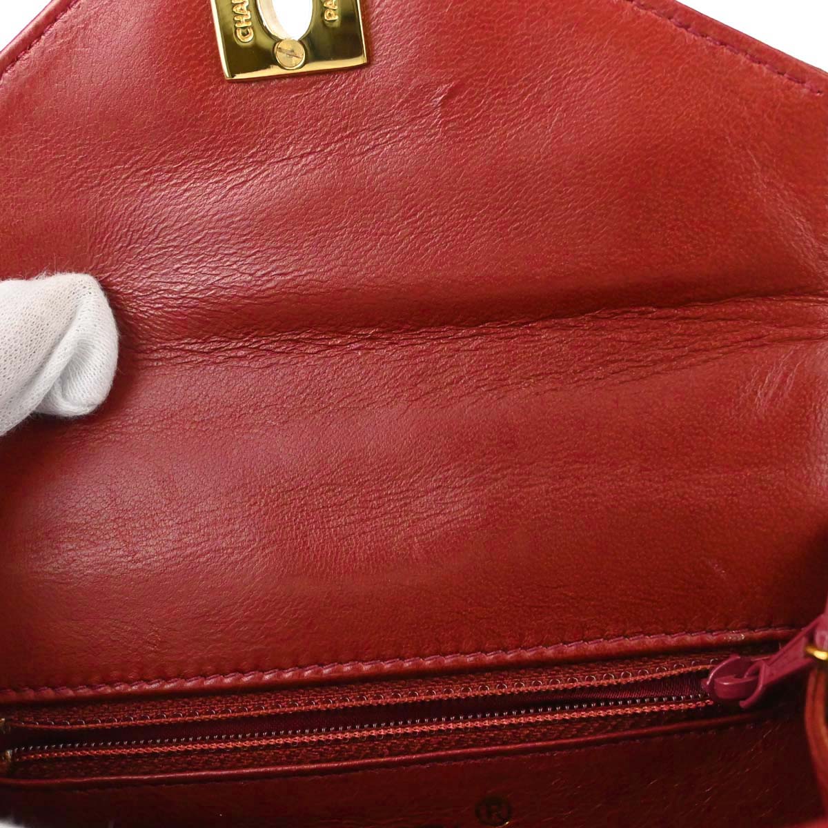 Chanel Red Lambskin Twist Handle Handbag