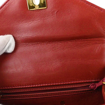 Chanel Red Lambskin Twist Handle Handbag