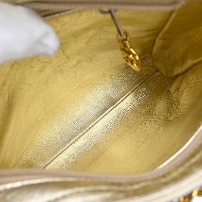 Chanel 1994-1996 Gold Lambskin Caged-chain Handbag