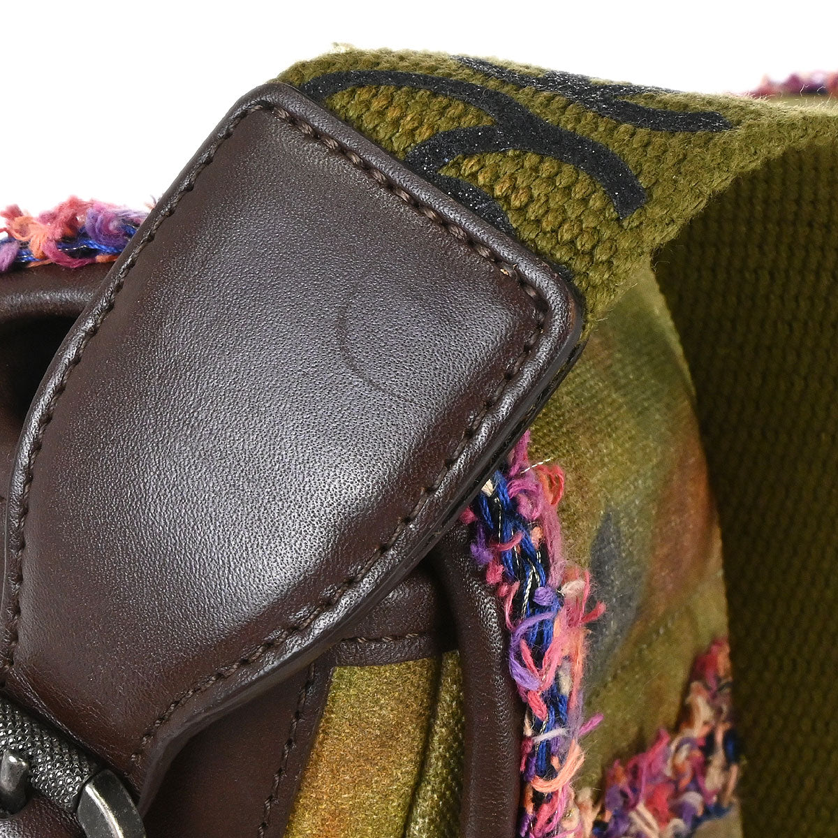 Chanel 2015-2016 Khaki Canvas Graffiti On The Pavements Shoulder Bag
