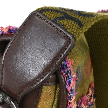 Chanel 2015-2016 Khaki Canvas Graffiti On The Pavements Shoulder Bag