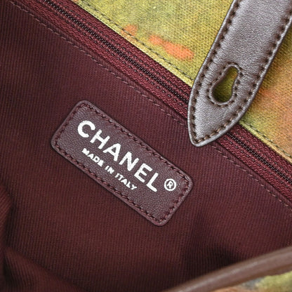 Chanel 2015-2016 Khaki Canvas Graffiti On The Pavements Shoulder Bag