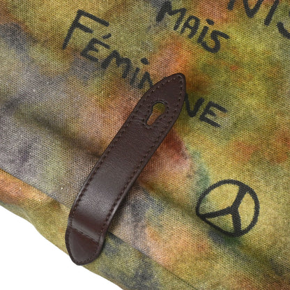 Chanel 2015-2016 Khaki Canvas Graffiti On The Pavements Shoulder Bag