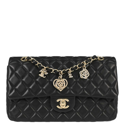 Chanel Black Lambskin Valentine Single Flap Shoulder Bag