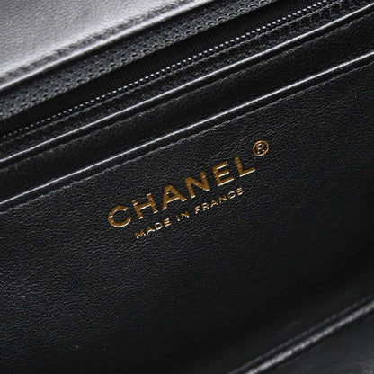 Chanel Black Lambskin Valentine Single Flap Shoulder Bag