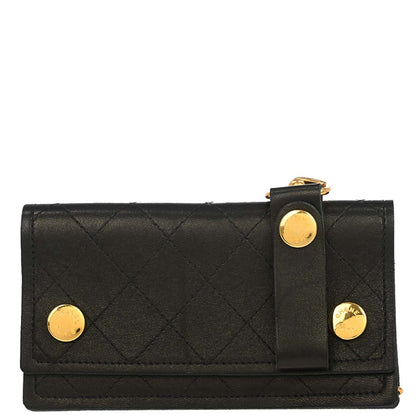 Chanel 1991-1994 Black Lambskin Chain Wallet