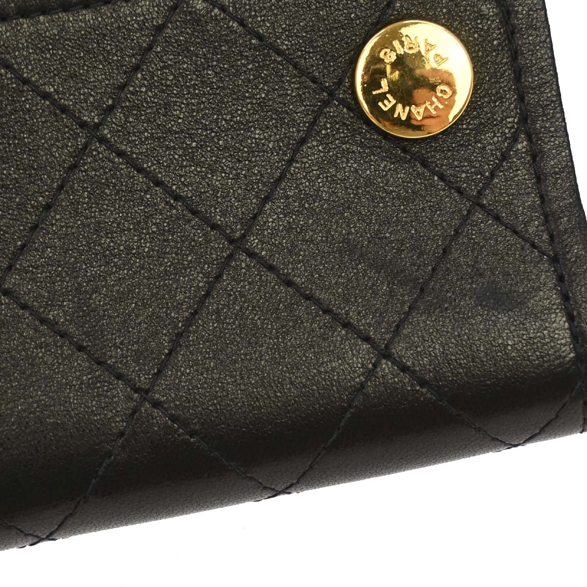 Chanel 1991-1994 Black Lambskin Chain Wallet