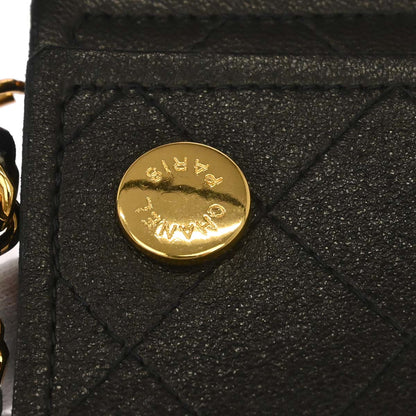 Chanel 1991-1994 Black Lambskin Chain Wallet