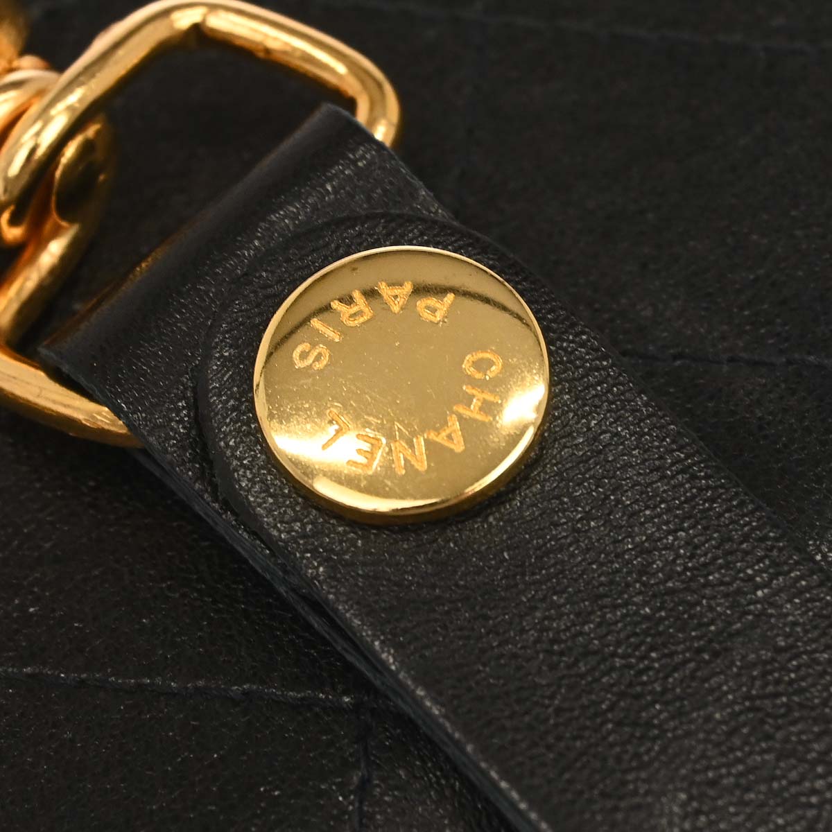 Chanel 1991-1994 Black Lambskin Chain Wallet