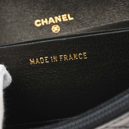 Chanel 1991-1994 Black Lambskin Chain Wallet