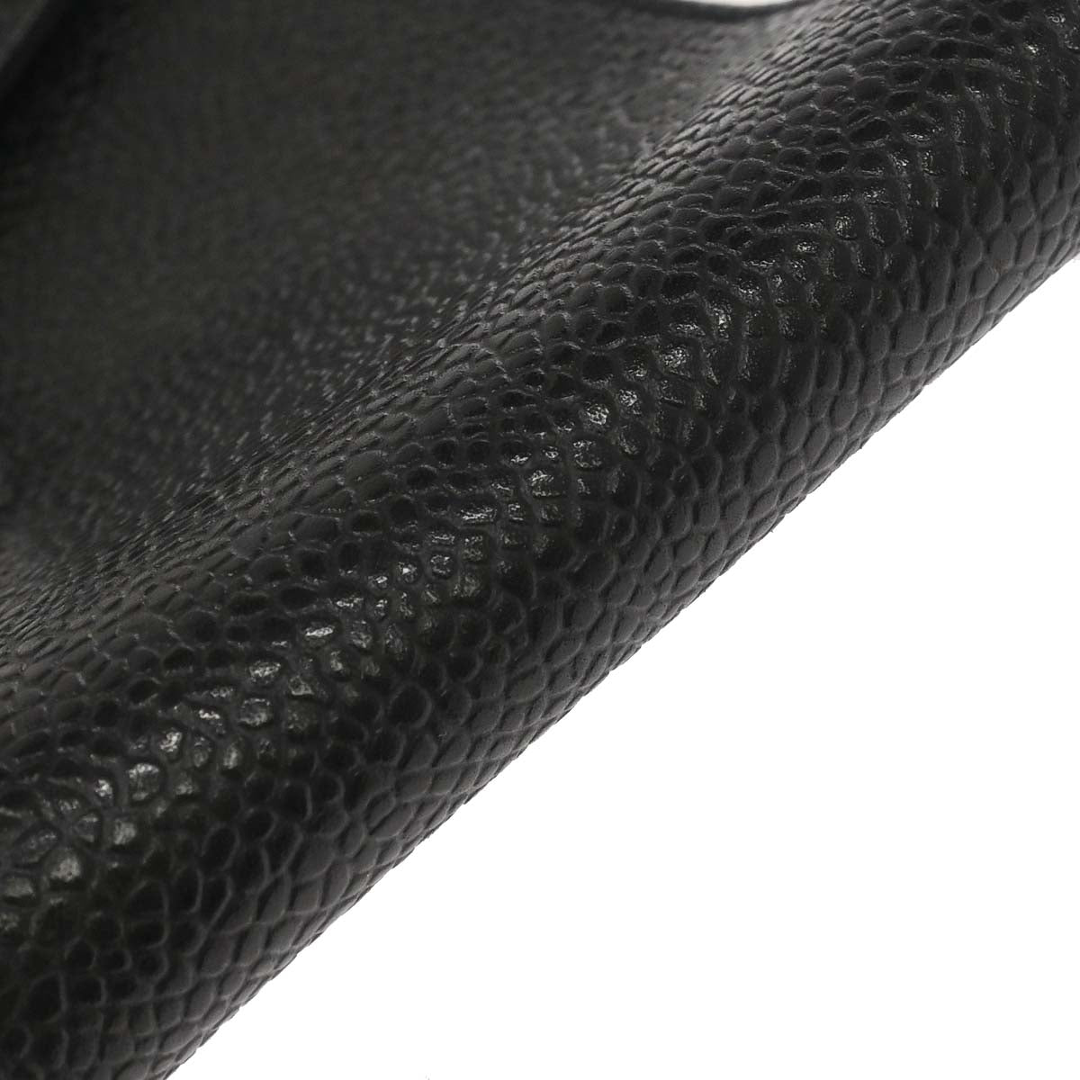 Chanel 1994-1996 Black Caviar Skin Chain Shoulder Bag Pochette Phone Case