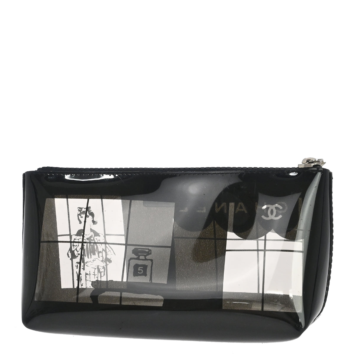 Chanel Black PVC Mademoiselle Window Pouch