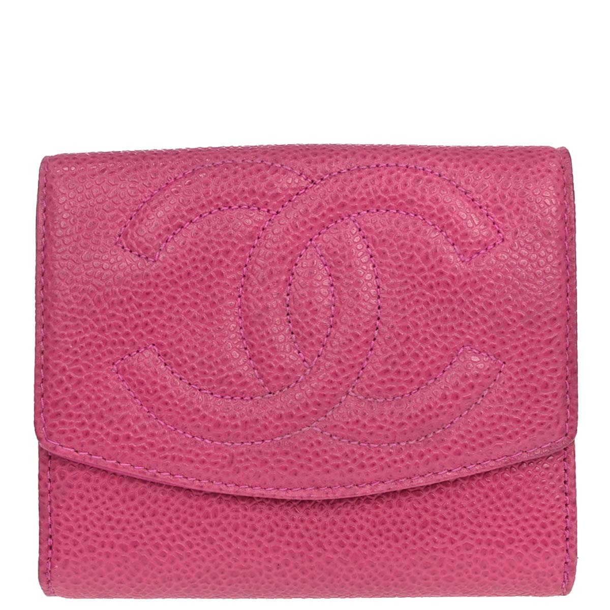 Chanel 1996-1997 Pink Caviar Skin Bifold Wallet