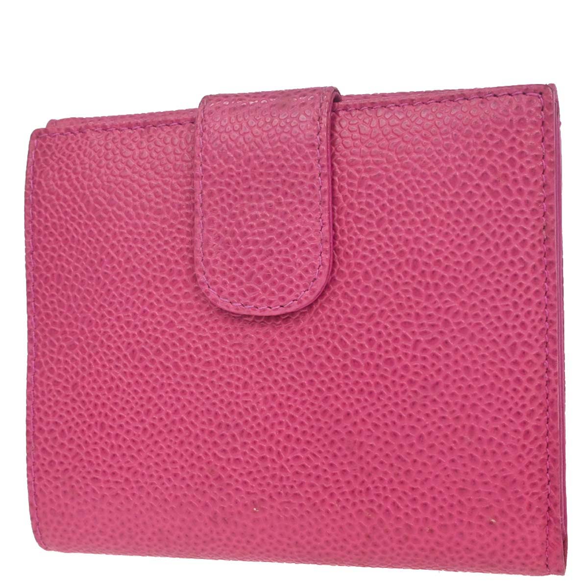 Chanel 1996-1997 Pink Caviar Skin Bifold Wallet