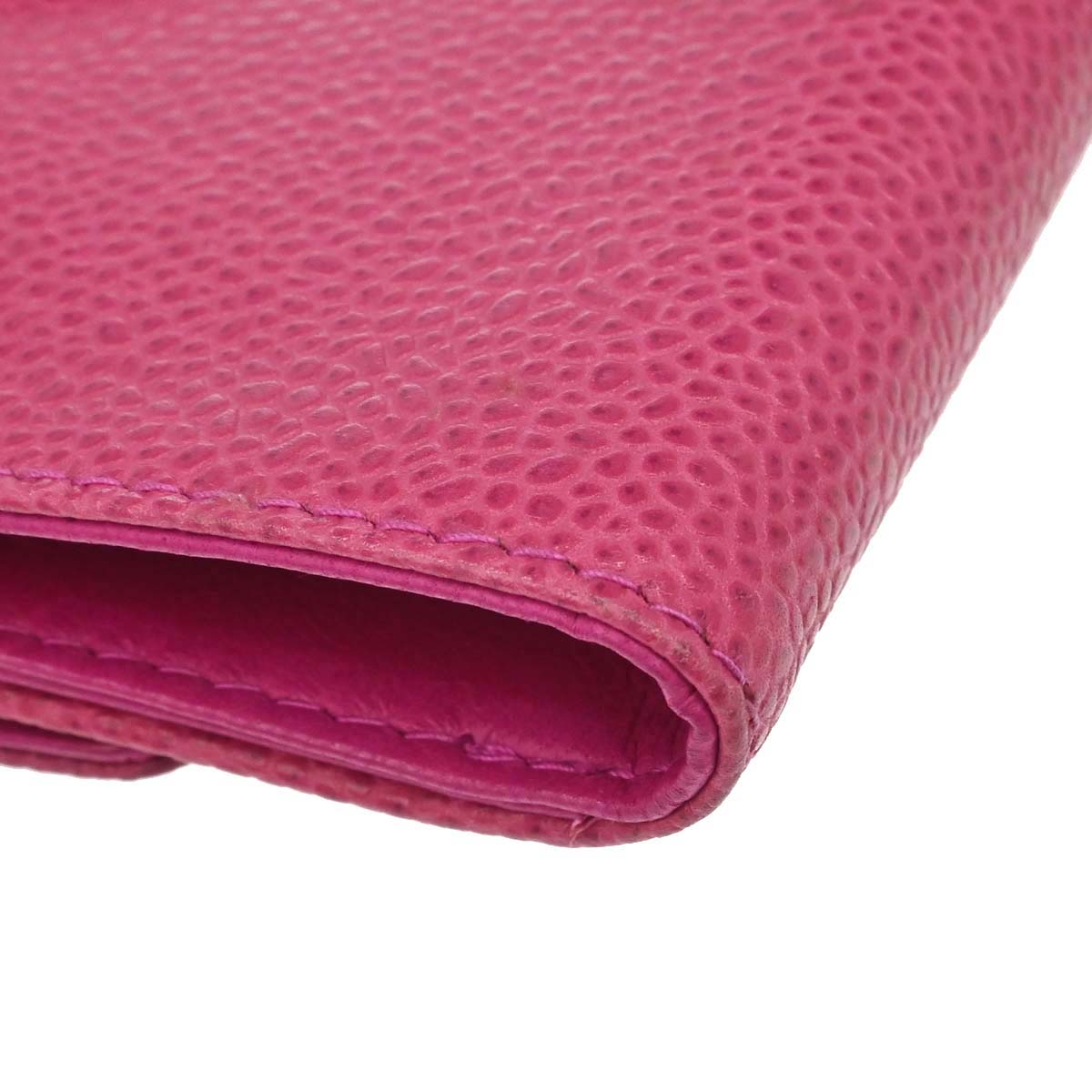 Chanel 1996-1997 Pink Caviar Skin Bifold Wallet