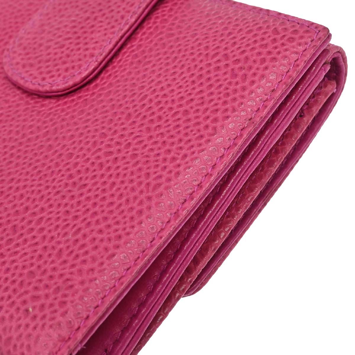 Chanel 1996-1997 Pink Caviar Skin Bifold Wallet