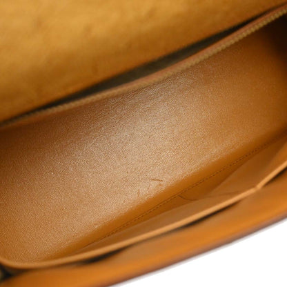 Hermes * Saffron Ostrich Kelly 32 Sellier Handbag