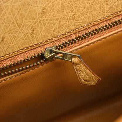 Hermes * Saffron Ostrich Kelly 32 Sellier Handbag