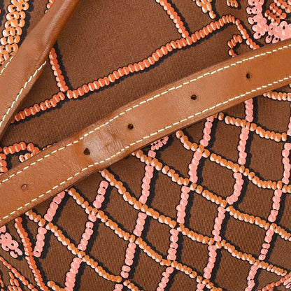 Hermes Brown Silk Barenia Silky City PM Kelly en Perles Shoulder Bag