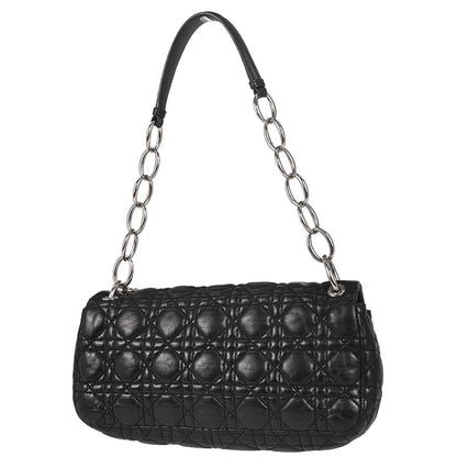 Christian Dior Black Lambskin Rendezvous Cannage Shoulder Bag