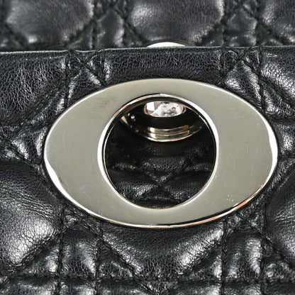 Christian Dior Black Lambskin Rendezvous Cannage Shoulder Bag