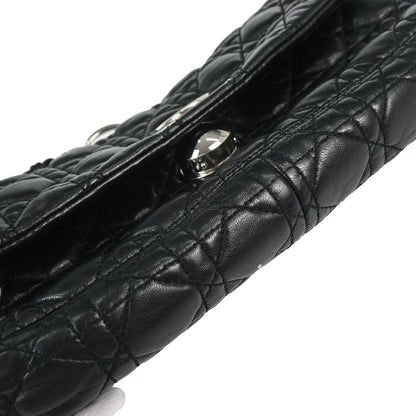 Christian Dior Black Lambskin Rendezvous Cannage Shoulder Bag