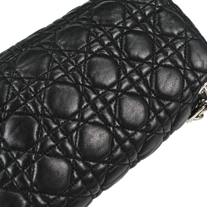 Christian Dior Black Lambskin Rendezvous Cannage Shoulder Bag