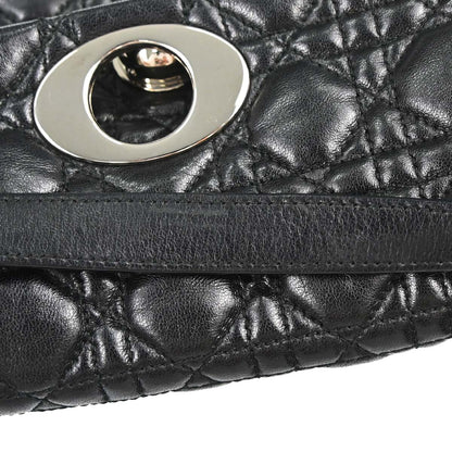 Christian Dior Black Lambskin Rendezvous Cannage Shoulder Bag