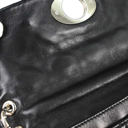 Christian Dior Black Lambskin Rendezvous Cannage Shoulder Bag
