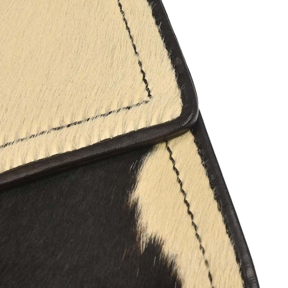 Christian Dior Ivory Brown Pony Hair Long Wallet