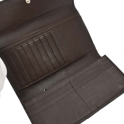 Christian Dior Ivory Brown Pony Hair Long Wallet