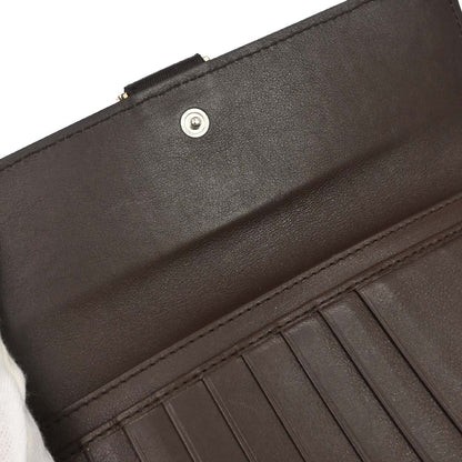 Christian Dior Ivory Brown Pony Hair Long Wallet