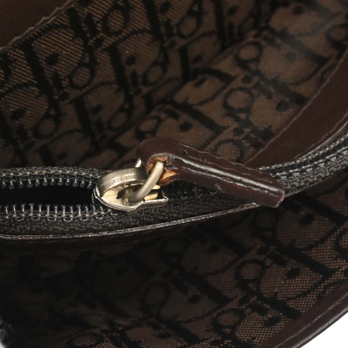 Christian Dior Ivory Brown Pony Hair Long Wallet